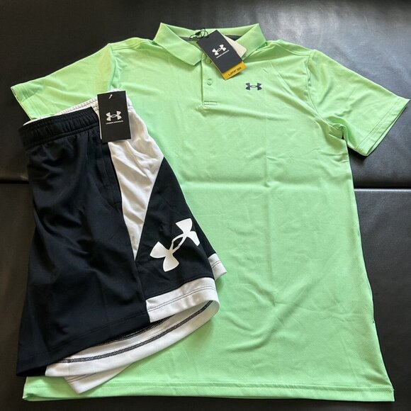 NWT Under Armour Polo Style Athletic Set Boys Youth Size XL